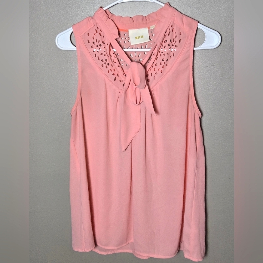 Anthropologie Meave Sleeveless Preppy Quiet Luxury Flowy Blouse, Size 6